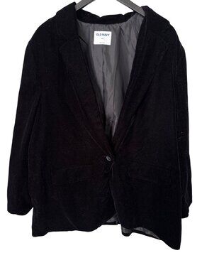 Old Navy Velvet Party Blazer Size XXL Single Button Long Sleeve Blackjack Career
